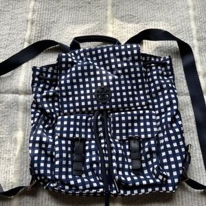 Tory Burch Ella Navy Plaid Check Gingham (Rare!!)